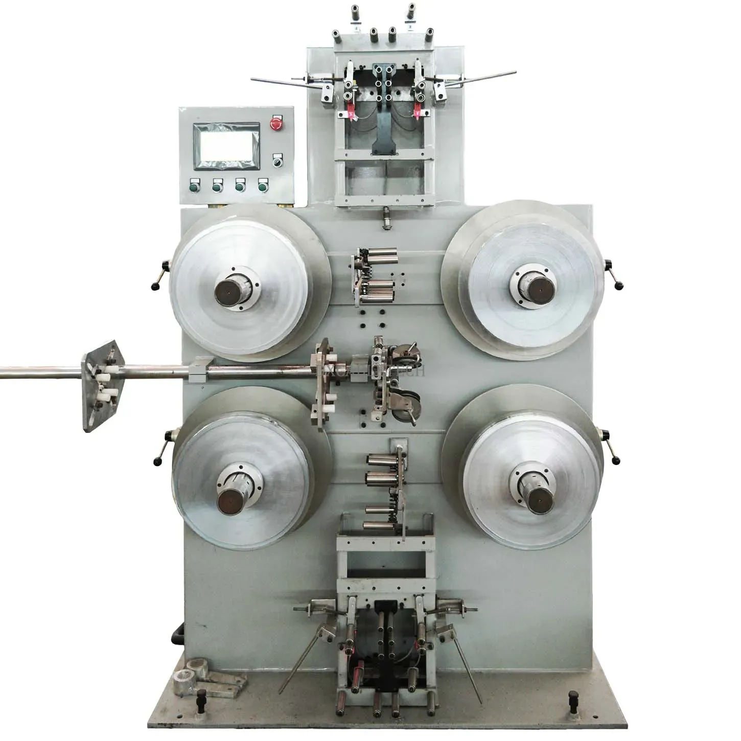 FOUR-HEAD MAGNETIC PARTICLE LONGITUDINAL TAPE WRAPPING MACHINE